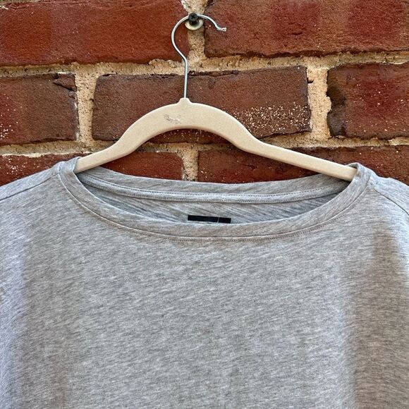 EILEEN FISHER Slubby Organic-Cotton Long-Sleeve Tee gray small NEW - Picture 4 of 10